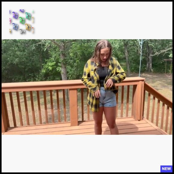 Loose Fit Boyfriend Flannel Shirt Classic Plaid Button Down Blouse Top - Picture 7 of 7